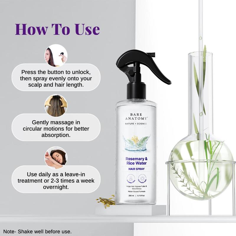 Nature x Science Rosemary Water and Rice Water |100% Natural Extract | Soft & Smooth Hair Non-Greasy & Fast Absorbing | 200 ml